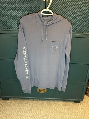 Vineyard Vines Slub Vintage Whale Blue Moon Long Sleeve Hoodie Tee